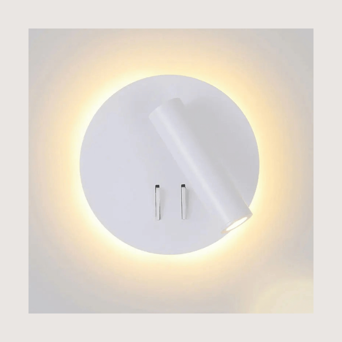 Ansel LED bedside sconce on a warm bedroom wall
