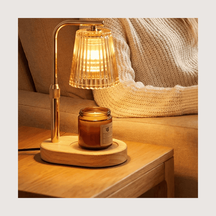 The Ember Lamp — candle warmer lamp on warm bone background