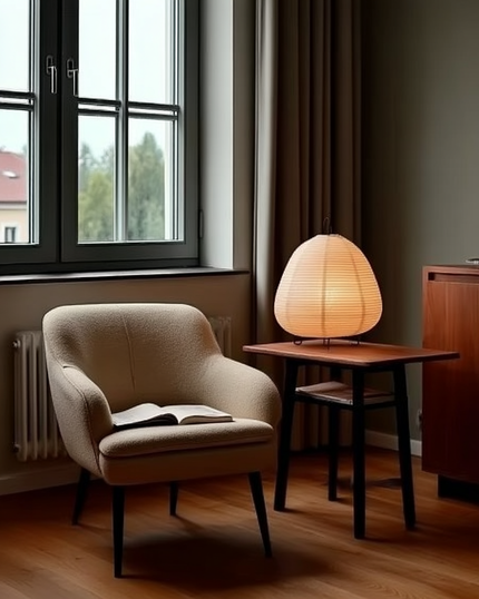 The Sora Lamp paper lantern on a side table