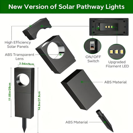 Lumen Solar Pathway Lights — Waterproof, Dusk-to-Dawn