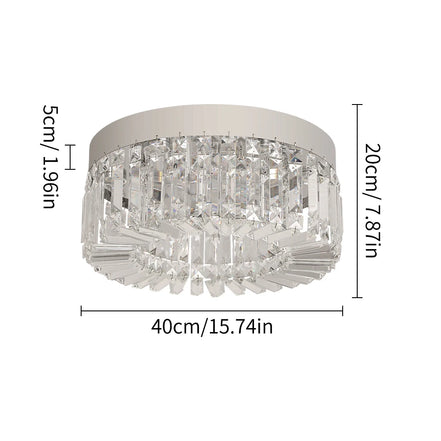 Lucent Crystal Flush Mount Chandelier — Changeable White LED