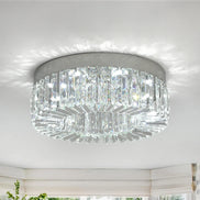 Lucent Crystal Flush Mount Chandelier — Changeable White LED