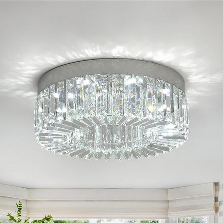 Lucent Crystal Flush Mount Chandelier — Changeable White LED