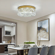 Lucent Crystal Flush Mount Chandelier — Changeable White LED