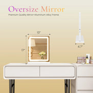 LED Vanity Mirror — Dimmable, 3 Light Modes, Aluminum Frame
