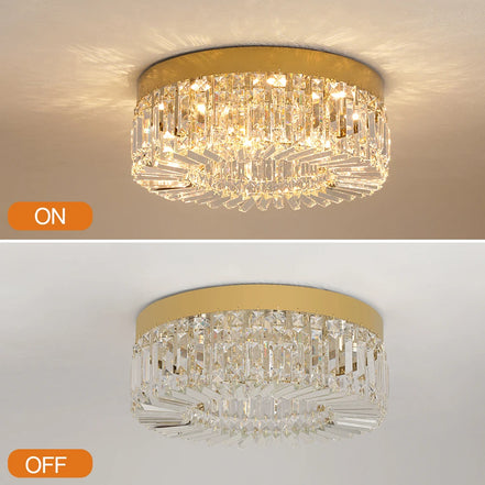 Lucent Crystal Flush Mount Chandelier — Changeable White LED