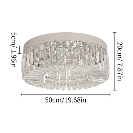 Lucent Crystal Flush Mount Chandelier — Changeable White LED