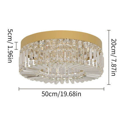 Lucent Crystal Flush Mount Chandelier — Changeable White LED