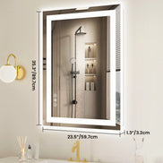 Front-Lit + Backlit LED Bathroom Mirror — Anti-Fog, Dimmable