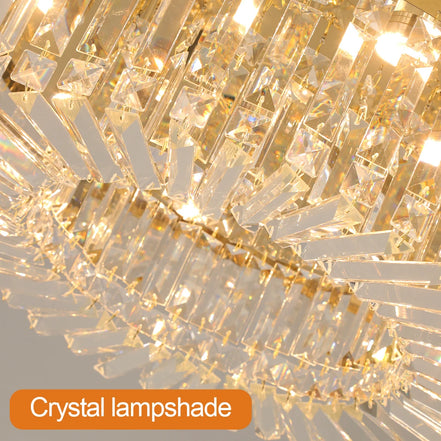 Lucent Crystal Flush Mount Chandelier — Changeable White LED