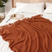 The Ember Throw · Chunky Knit Tassel Throw