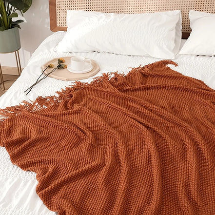The Ember Throw · Chunky Knit Tassel Throw