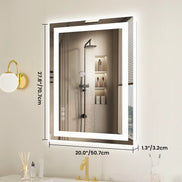 Front-Lit + Backlit LED Bathroom Mirror — Anti-Fog, Dimmable