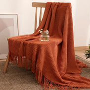 The Ember Throw · Chunky Knit Tassel Throw