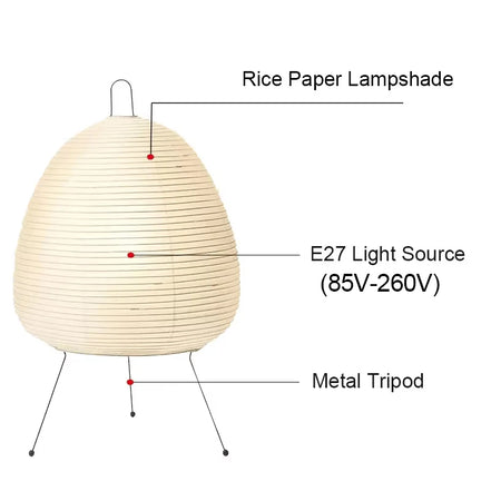 The Sora Lamp · Rice Paper Tripod Lamp