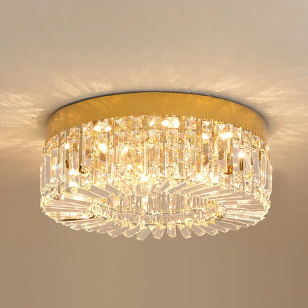 Lucent Crystal Flush Mount Chandelier — Changeable White LED