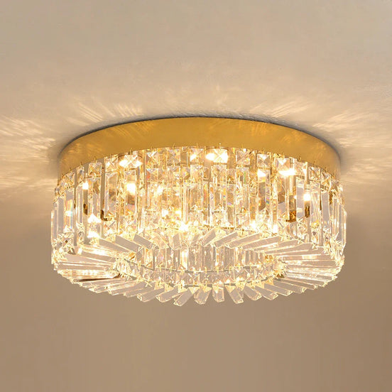 Lucent Crystal Flush Mount Chandelier — Changeable White LED